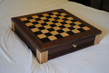 Walnut Chess Board W Drawers By Rickl Lumberjocks Com