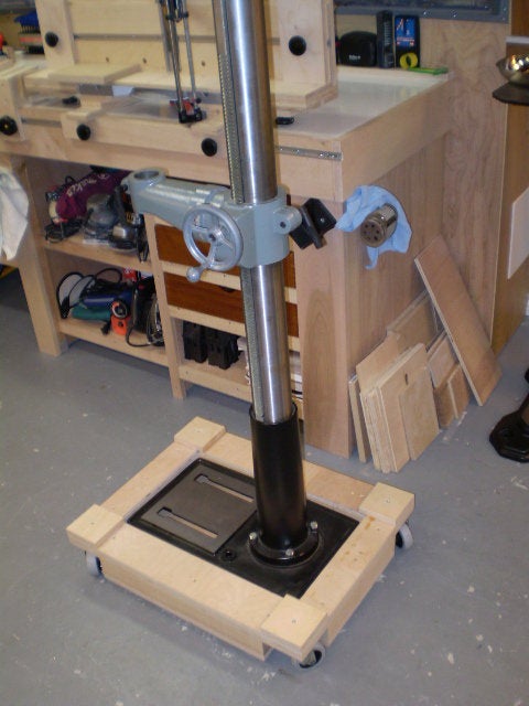 Rolling base for a drill press - by DonH @ LumberJocks.com 