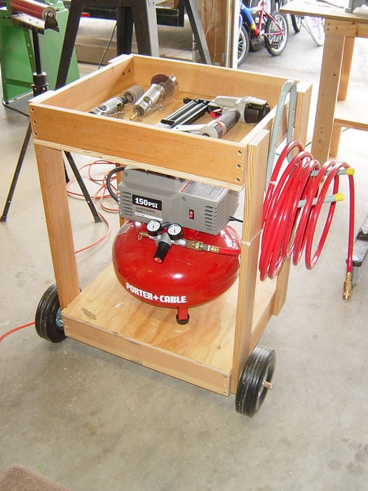 Air Compressor Cart from scrap wood by Pete Santos