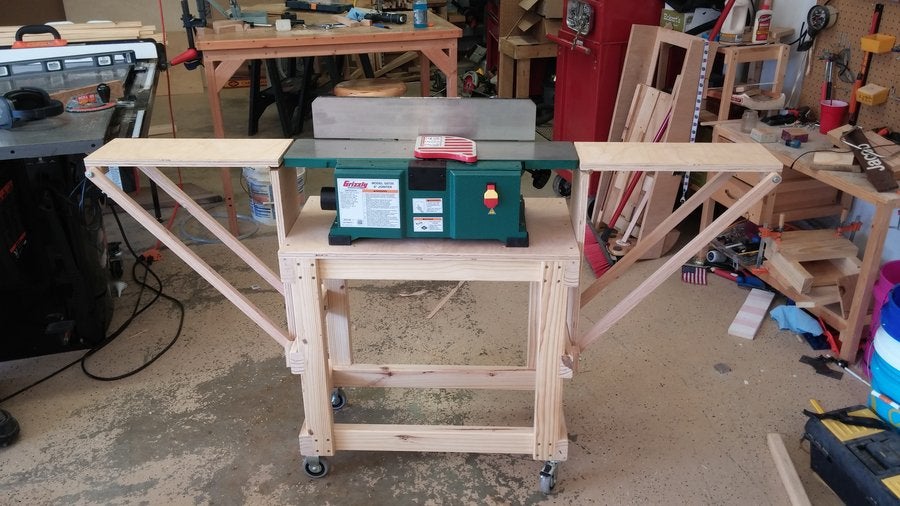 Benchtop jointer stand with folding extension wings by CM02WS6