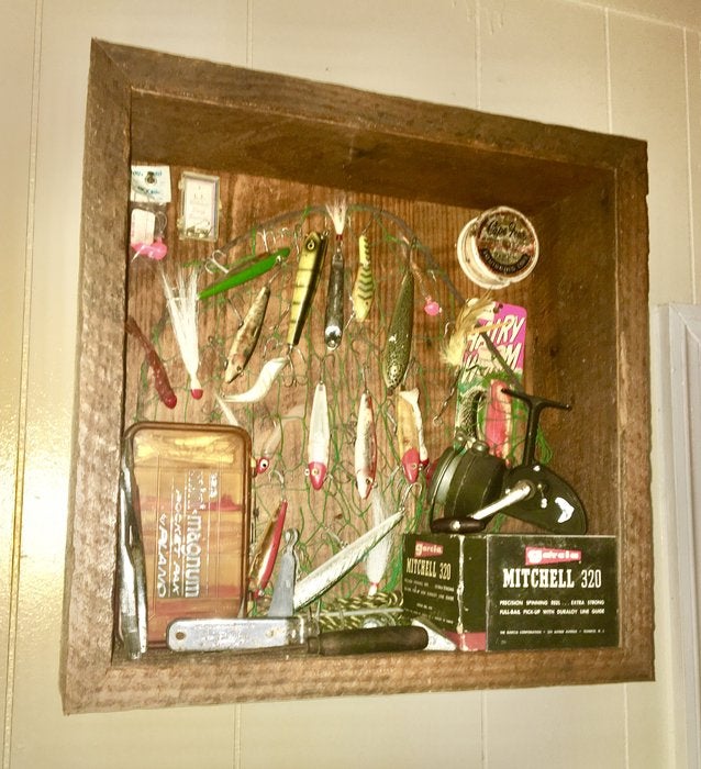 My wife made a shadow box with some of my old lures. What do you