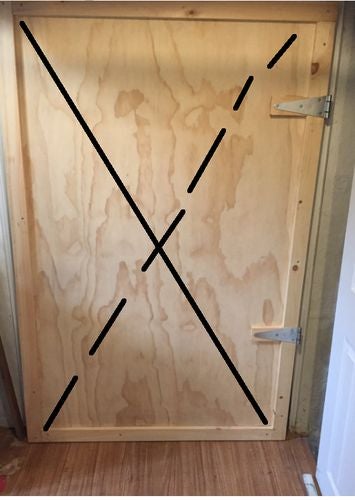 How to brace from flexing? 46 wide door with plywood and 1x3