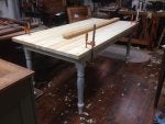 Table Furniture Wood Wood stain Floor