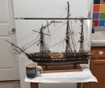 Finished Repairing 90 year old USS Constitution model ship